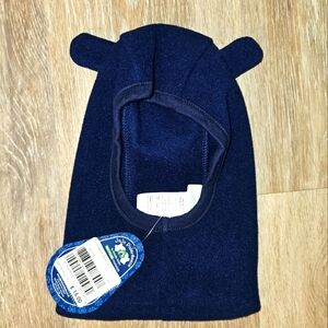 NEW JoJo Maman Bebe in the snow polar fleece hat balaclava navy blue bear ears